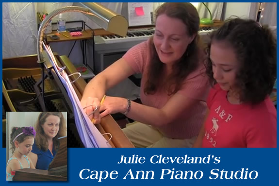 Julie Cleveland Piano Lessons for North Shore Children and Families. Northshore of MA. Piano Instruction for kids. Gloucester MA, Cape Ann Julie Cleveland Piano Lessons for North Shore Children and Families. Northshore